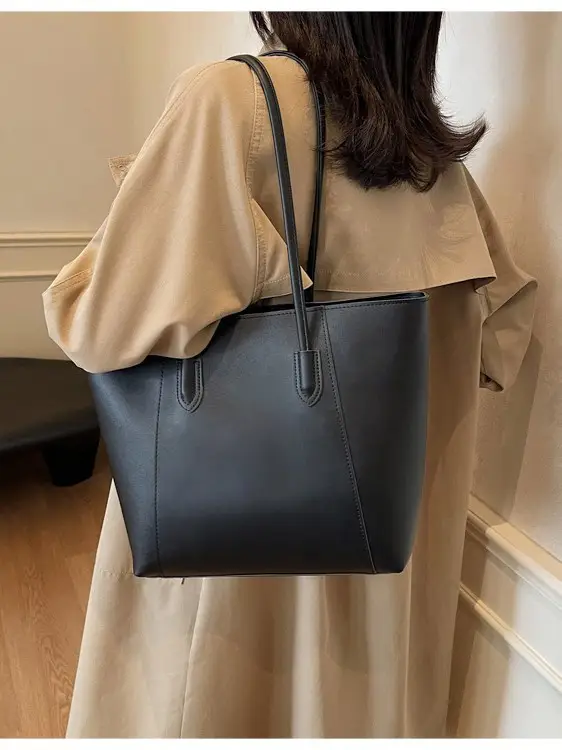 Large Capacity Solid Color Shoulder Bag for Women - Image 7