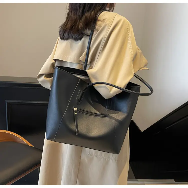 Large Capacity Solid Color Shoulder Bag for Women — feature 23