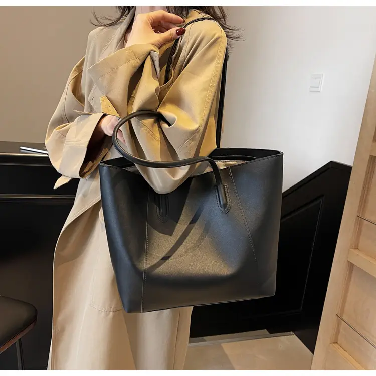 Large Capacity Solid Color Shoulder Bag for Women — feature 24