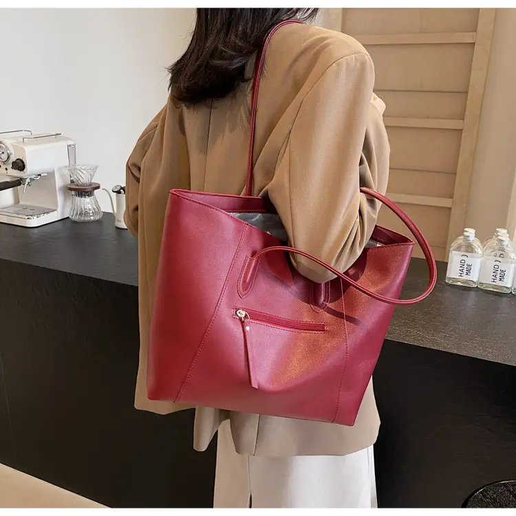 Large Capacity Solid Color Shoulder Bag for Women — feature 33