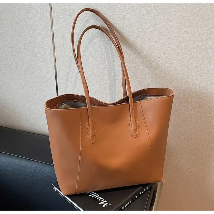 Large Capacity Solid Color Shoulder Bag for Women - Image 3