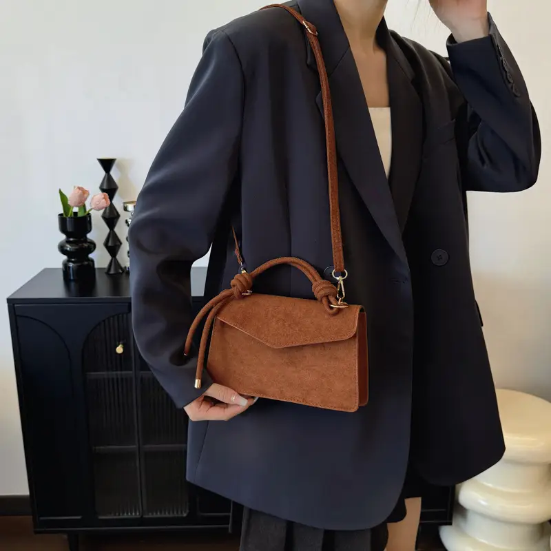 Maroon Frosted Shoulder Crossbody Bag for Women - Image 7