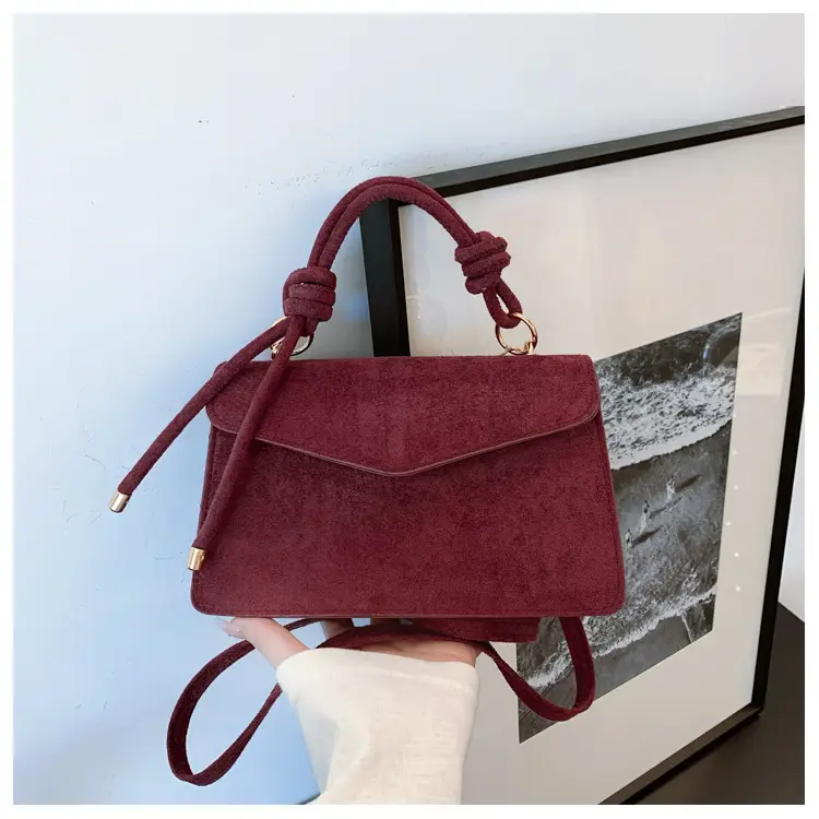 Maroon Frosted Shoulder Crossbody Bag for Women - Image 4