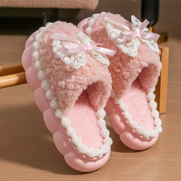 Men's and Women's Plush Cotton Slippers with a Stepping-On-Poop Feeling, Autumn and Winter 2025, Home Warm Thick-Soled Non-Slip Cotton Slippers, Extra Thick and Comfortable
