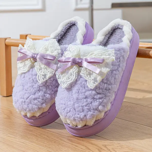 Men's and Women's Plush Cotton Slippers with a Stepping-On-Poop Feeling, Autumn and Winter 2025, Home Warm Thick-Soled Non-Slip Cotton Slippers, Extra Thick and Comfortable