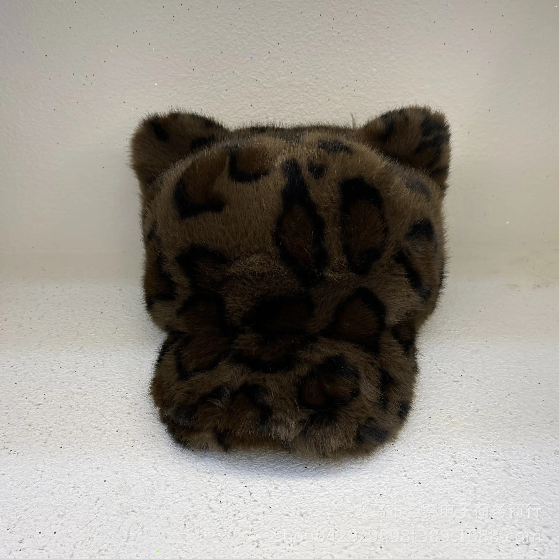 Japanese Winter Leopard Bear Ear Cap Soft Warm Women - Image 7