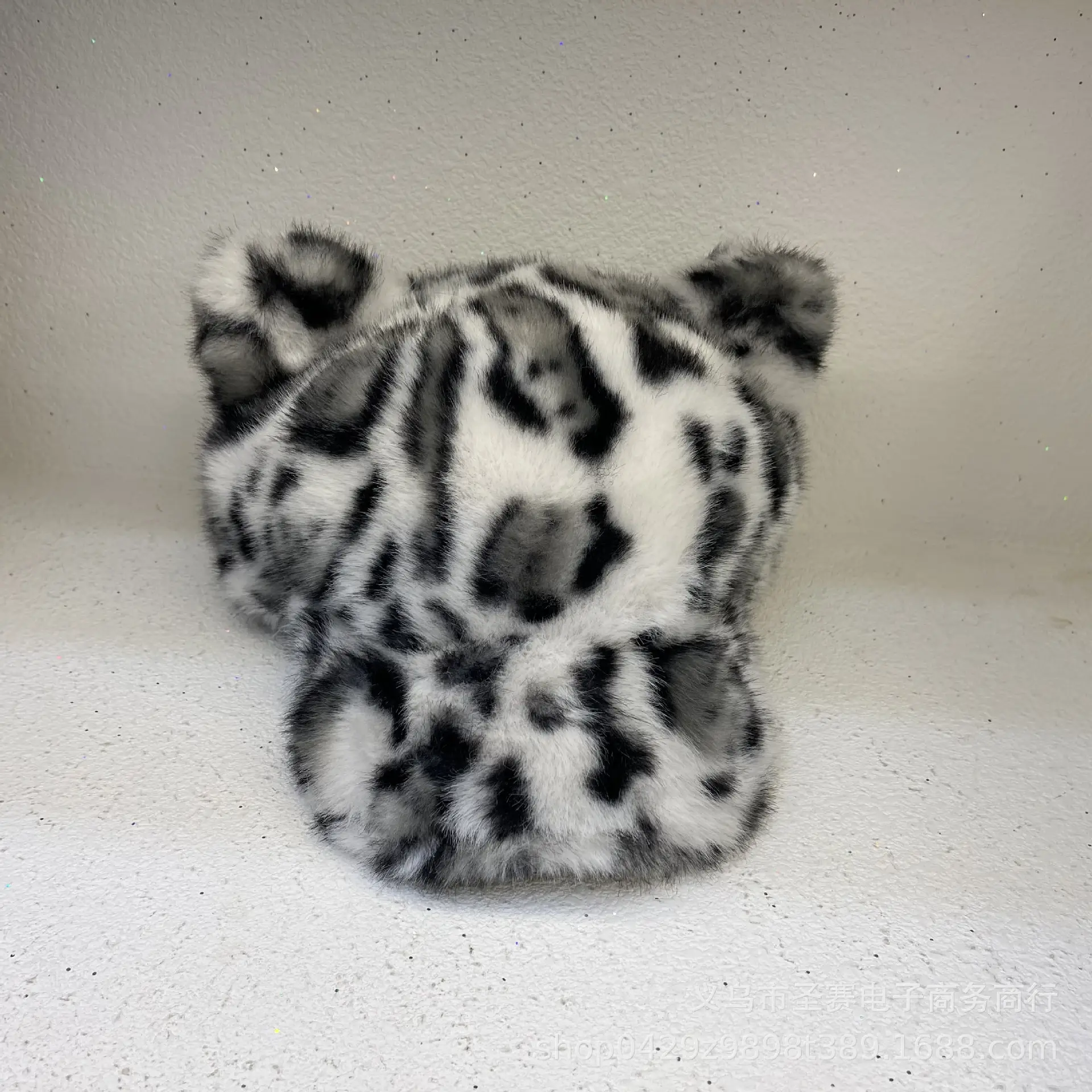 Japanese Winter Leopard Bear Ear Cap Soft Warm Women - Image 8