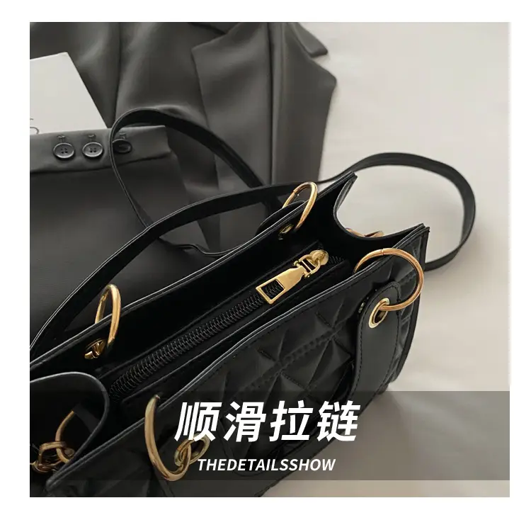 Black Rhombic Shoulder Crossbody Bag for Women 2024 — feature 5