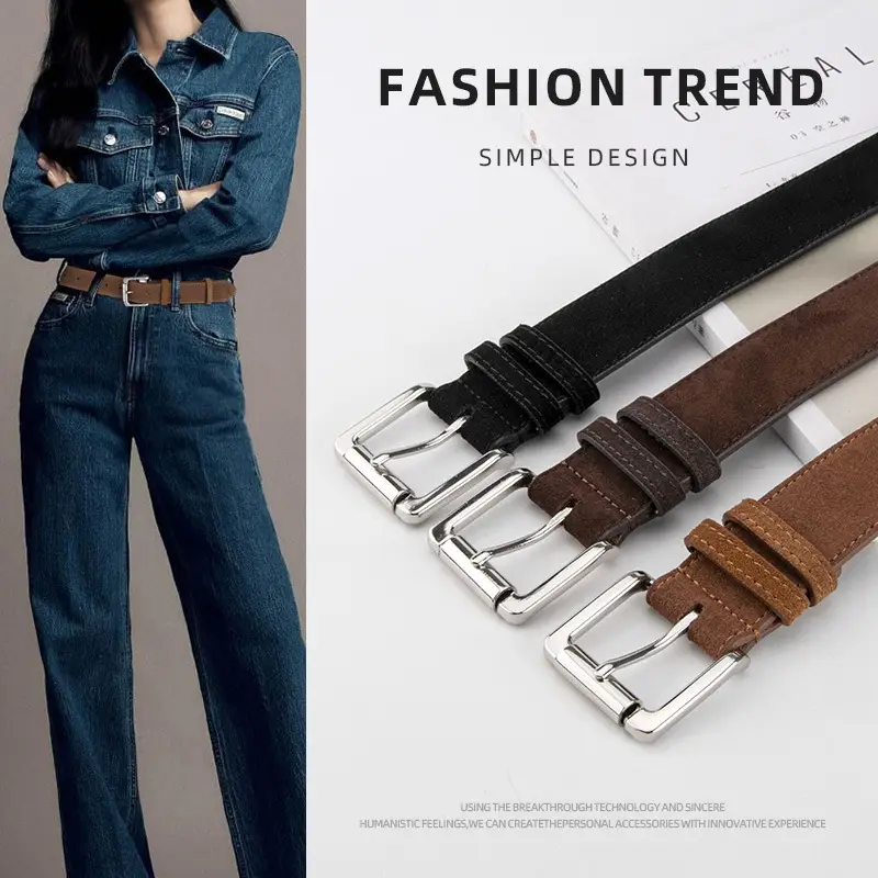 New Ins Style Genuine Leather Belt Women's Fashion High-end All-match Pants Decorative Belt Women's Cross-border Wholesale