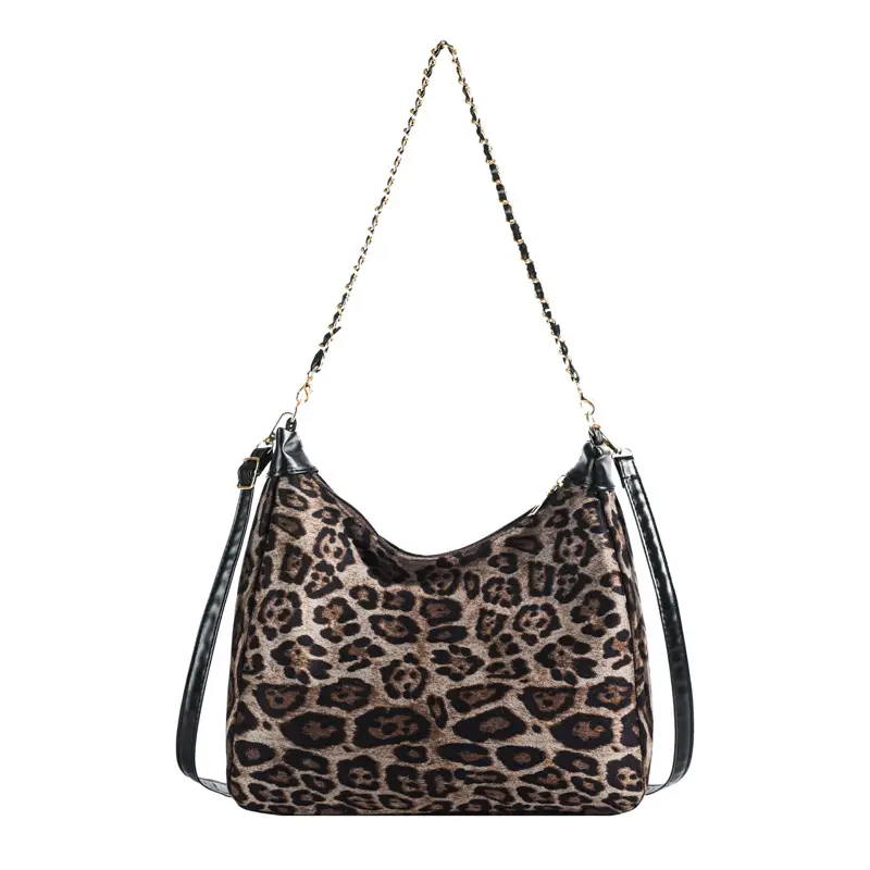 Leopard Print Chain Shoulder Bag for Women - Image 9