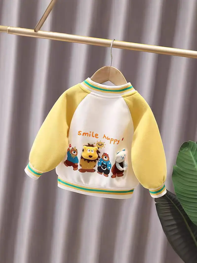 Children's Baseball Uniform Jacket Spring & Fall 2025 New Style Kidsren's Baby Style Jacket Boys and Girls Cute Autumn Tops
