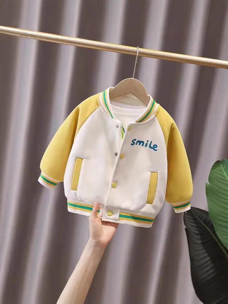 Children's Baseball Uniform Jacket Spring & Fall 2025 New Style Kidsren's Baby Style Jacket Boys and Girls Cute Autumn Tops