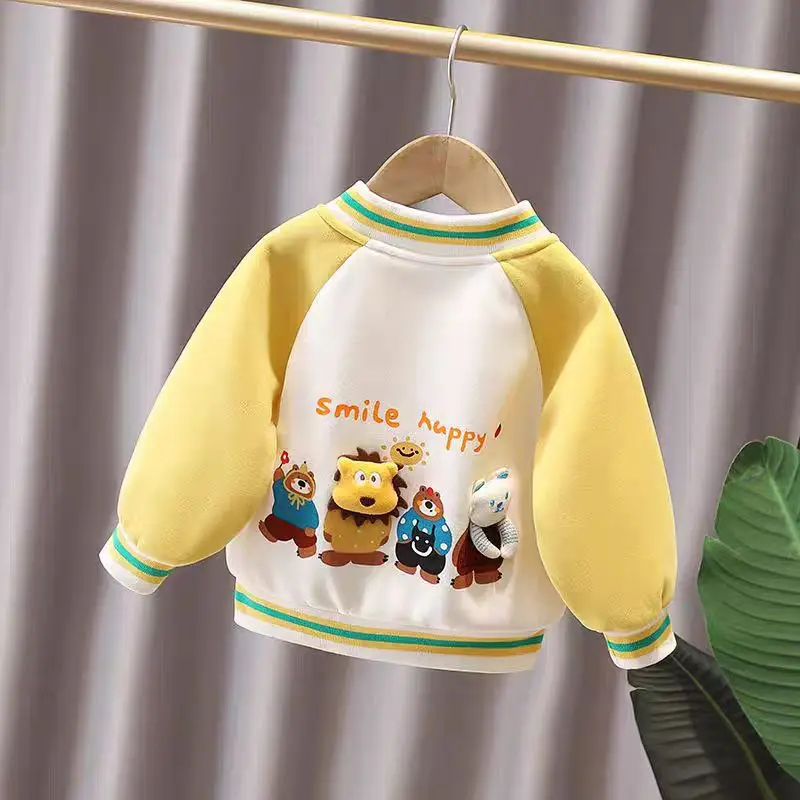 Children's Baseball Uniform Jacket Spring & Fall 2025 New Style Kidsren's Baby Style Jacket Boys and Girls Cute Autumn Tops
