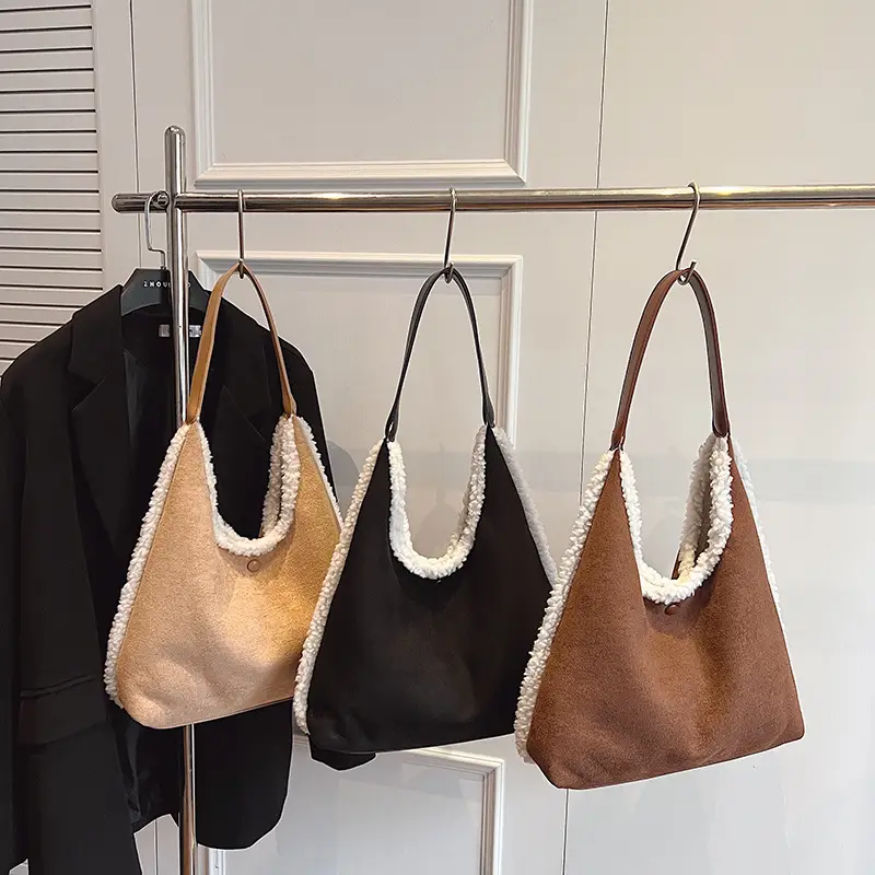 Brown Plush Shoulder Bag for Women New Cross-Border Fashion - Image 7