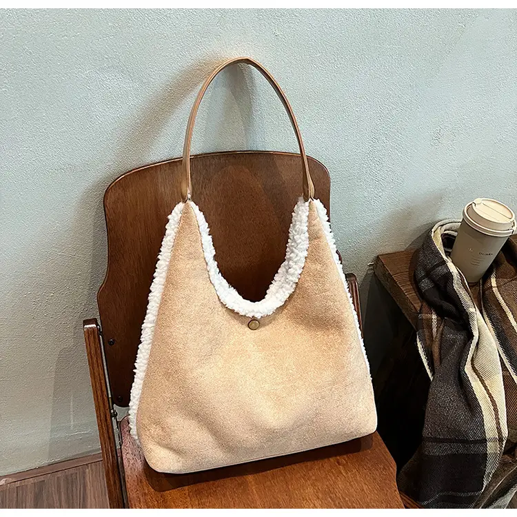 Brown Plush Shoulder Bag for Women New Cross-Border Fashion — feature 102