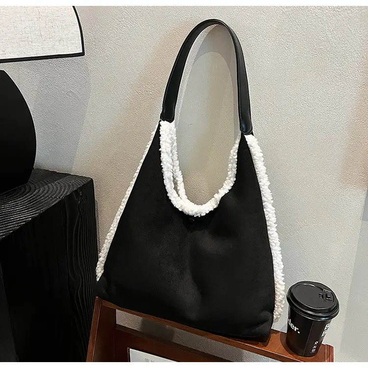 Brown Plush Shoulder Bag for Women New Cross-Border Fashion — feature 103