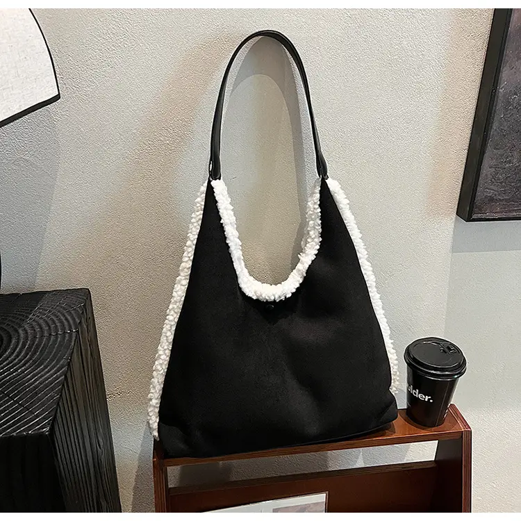 Brown Plush Shoulder Bag for Women New Cross-Border Fashion — feature 104