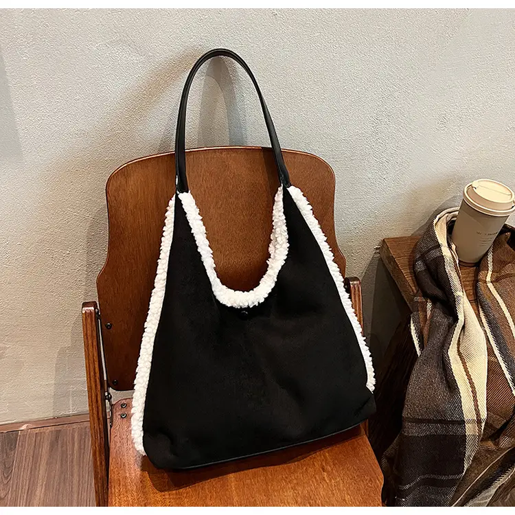 Brown Plush Shoulder Bag for Women New Cross-Border Fashion — feature 105