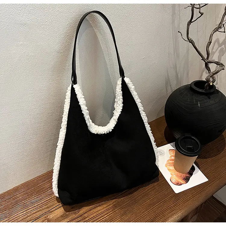 Brown Plush Shoulder Bag for Women New Cross-Border Fashion — feature 107
