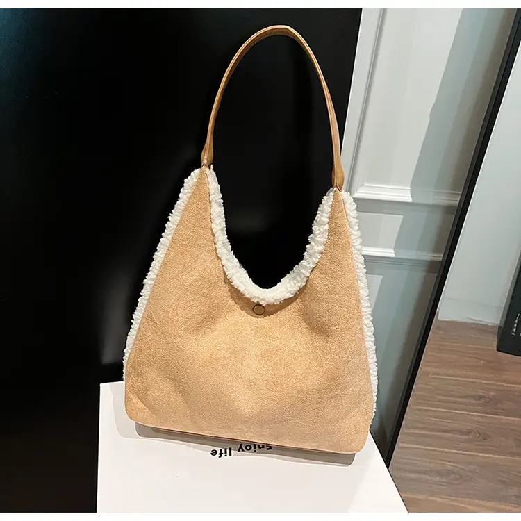 Brown Plush Shoulder Bag for Women New Cross-Border Fashion — feature 110