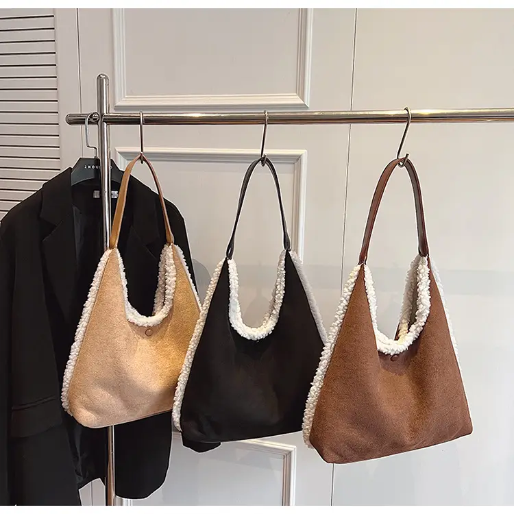 Brown Plush Shoulder Bag for Women New Cross-Border Fashion — feature 12