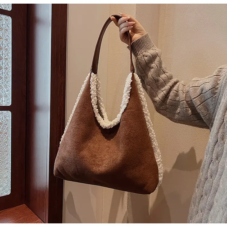 Brown Plush Shoulder Bag for Women New Cross-Border Fashion — feature 15