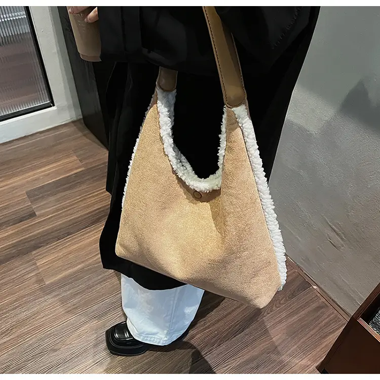 Brown Plush Shoulder Bag for Women New Cross-Border Fashion — feature 35