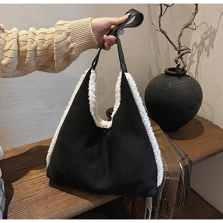 Brown Plush Shoulder Bag for Women New Cross-Border Fashion — feature 41