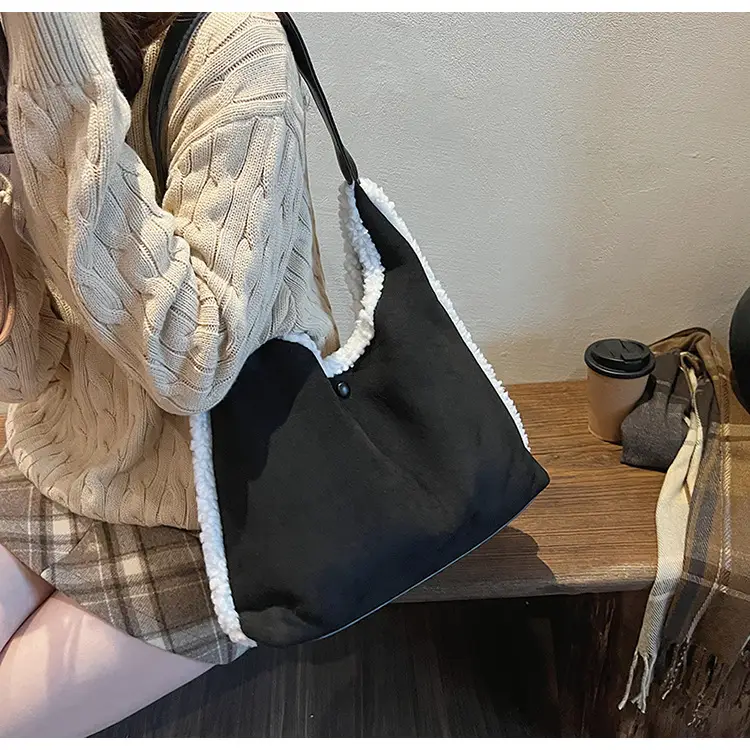 Brown Plush Shoulder Bag for Women New Cross-Border Fashion — feature 42