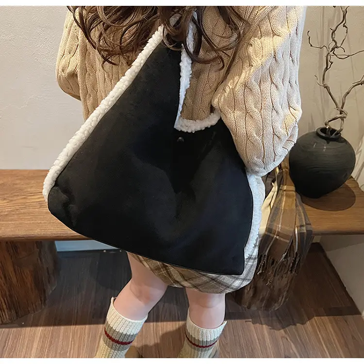 Brown Plush Shoulder Bag for Women New Cross-Border Fashion — feature 46