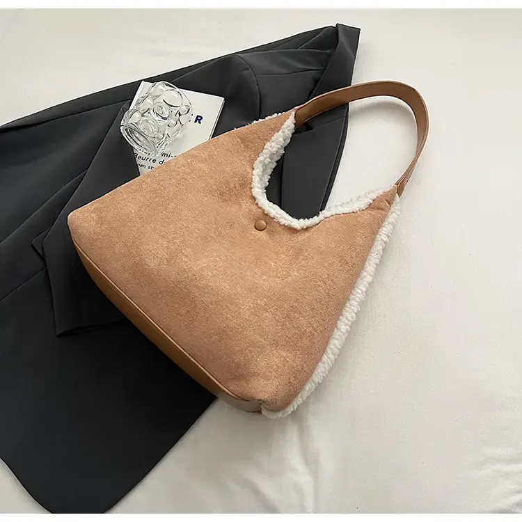 Brown Plush Shoulder Bag for Women New Cross-Border Fashion — feature 49