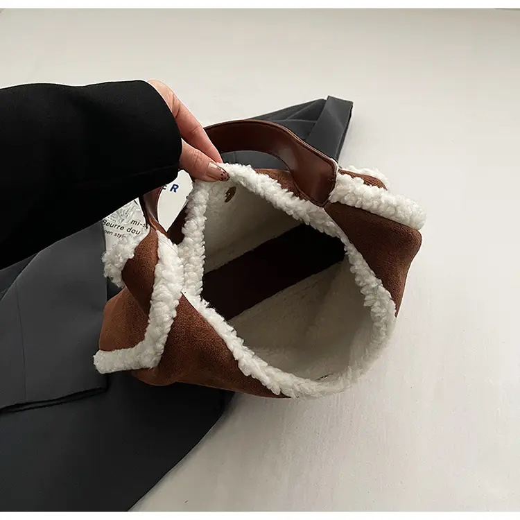Brown Plush Shoulder Bag for Women New Cross-Border Fashion — feature 59