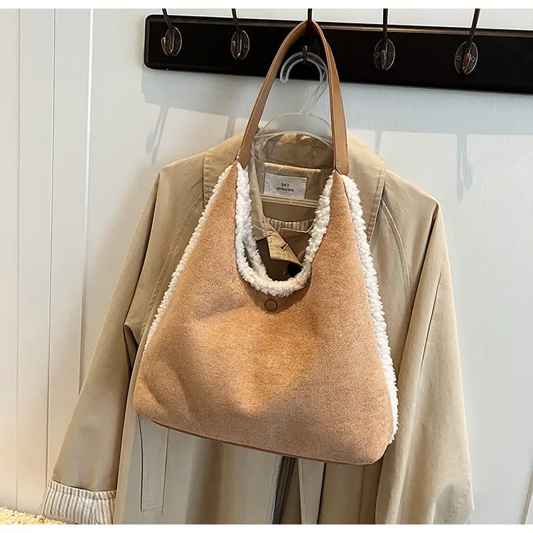 Brown Plush Shoulder Bag for Women New Cross-Border Fashion — feature 66