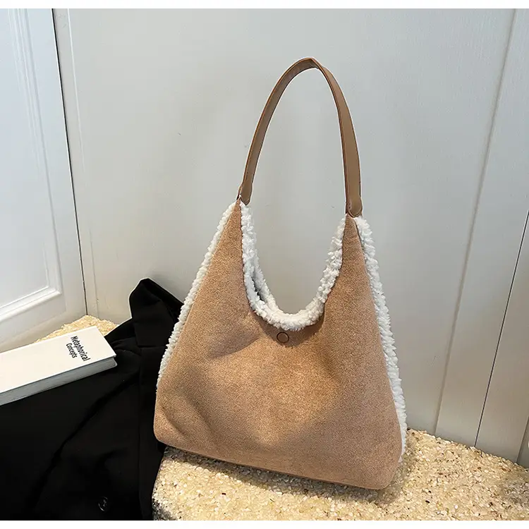 Brown Plush Shoulder Bag for Women New Cross-Border Fashion — feature 67