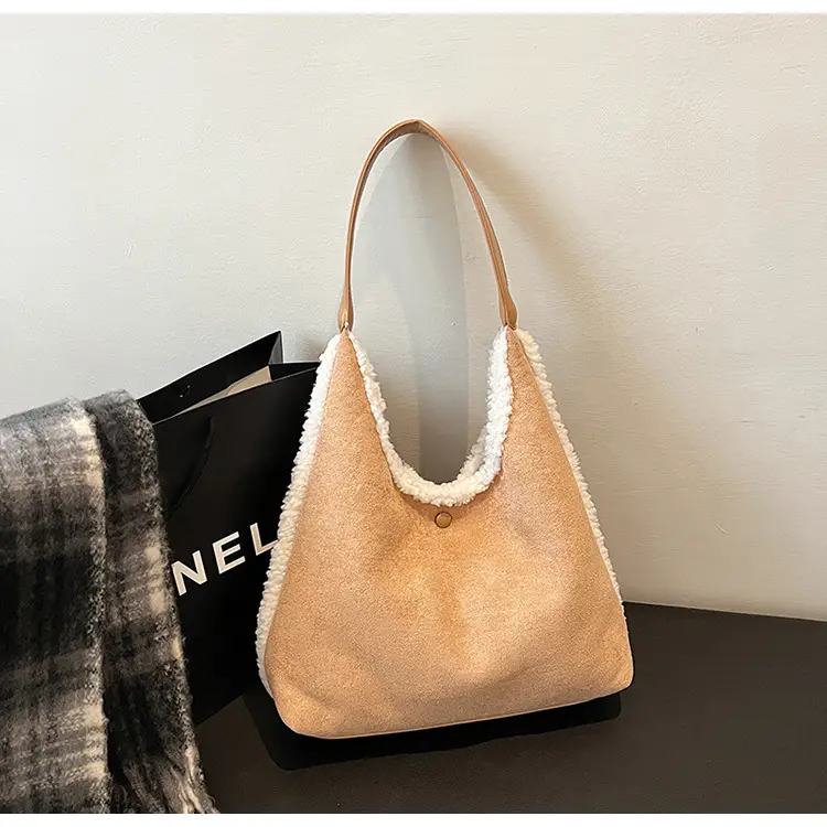 Brown Plush Shoulder Bag for Women New Cross-Border Fashion — feature 68