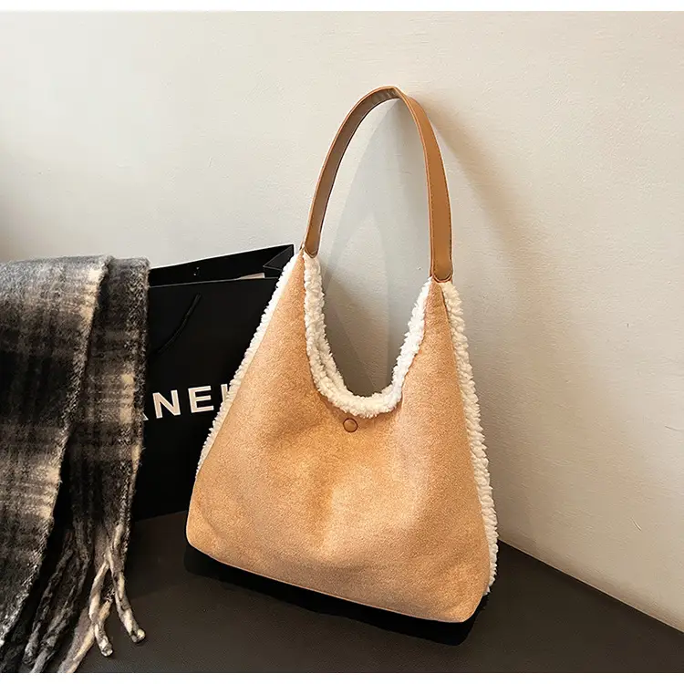 Brown Plush Shoulder Bag for Women New Cross-Border Fashion — feature 69