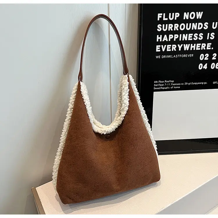 Brown Plush Shoulder Bag for Women New Cross-Border Fashion — feature 70