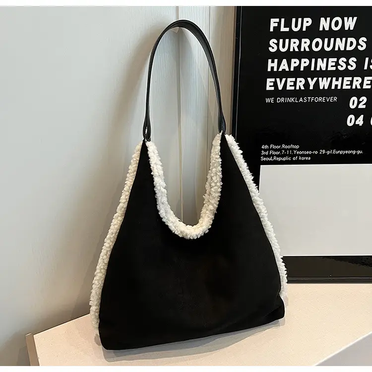 Brown Plush Shoulder Bag for Women New Cross-Border Fashion — feature 77