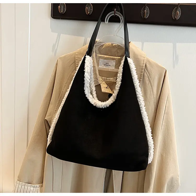 Brown Plush Shoulder Bag for Women New Cross-Border Fashion — feature 78