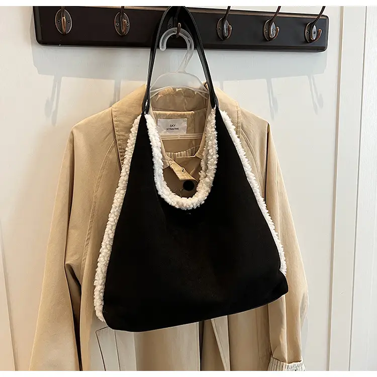 Brown Plush Shoulder Bag for Women New Cross-Border Fashion — feature 79
