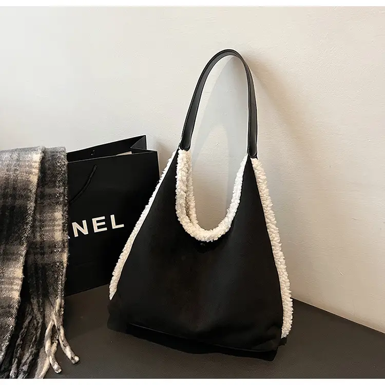 Brown Plush Shoulder Bag for Women New Cross-Border Fashion — feature 81