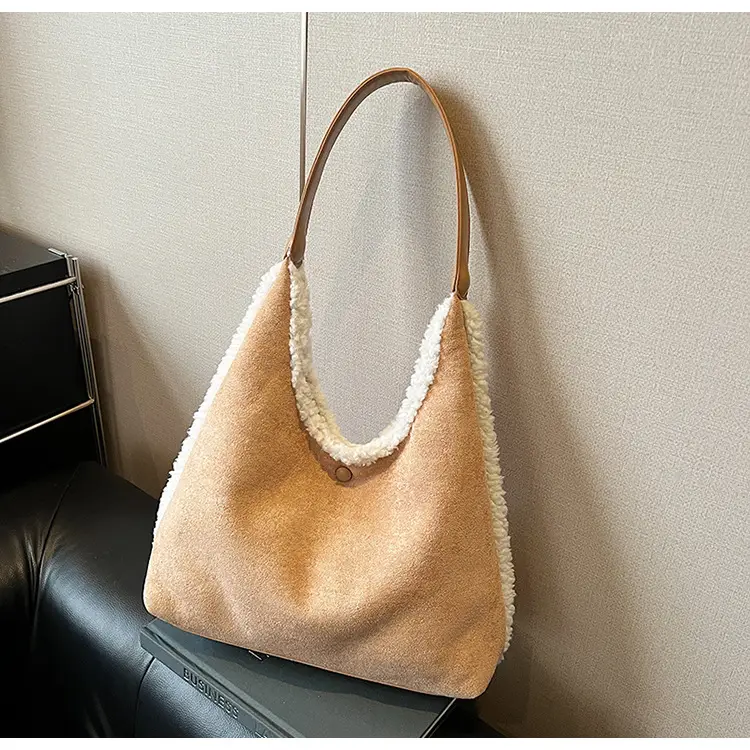 Brown Plush Shoulder Bag for Women New Cross-Border Fashion — feature 87