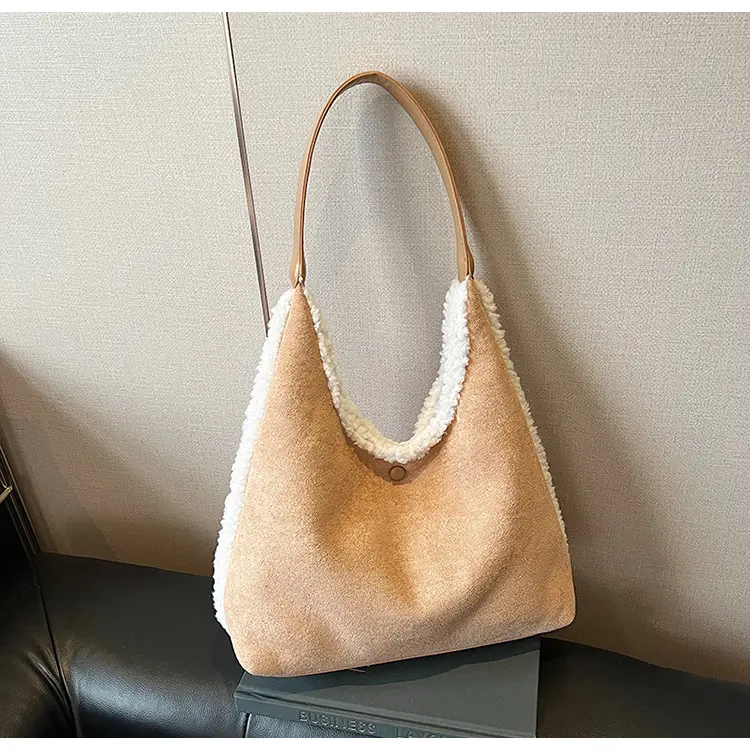 Brown Plush Shoulder Bag for Women New Cross-Border Fashion — feature 88