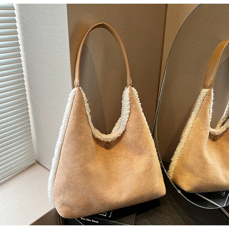 Brown Plush Shoulder Bag for Women New Cross-Border Fashion — feature 89