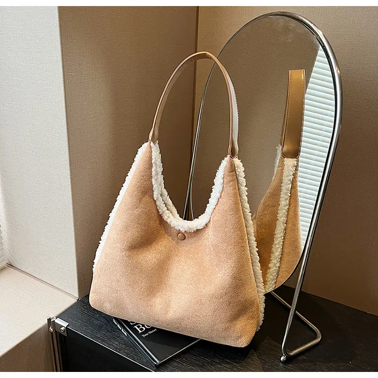 Brown Plush Shoulder Bag for Women New Cross-Border Fashion — feature 90