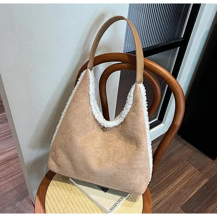 Brown Plush Shoulder Bag for Women New Cross-Border Fashion — feature 98