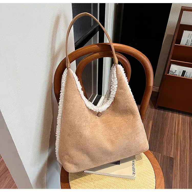 Brown Plush Shoulder Bag for Women New Cross-Border Fashion — feature 99