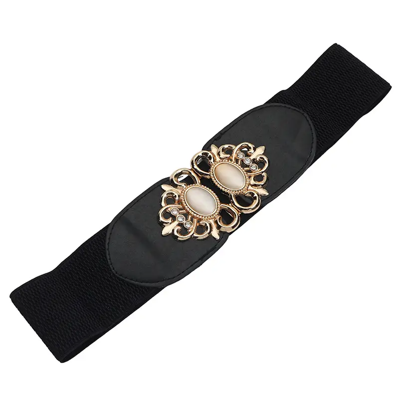 Red Korean-style Wide Belt with Seal & Cat Eye Stone - Image 7