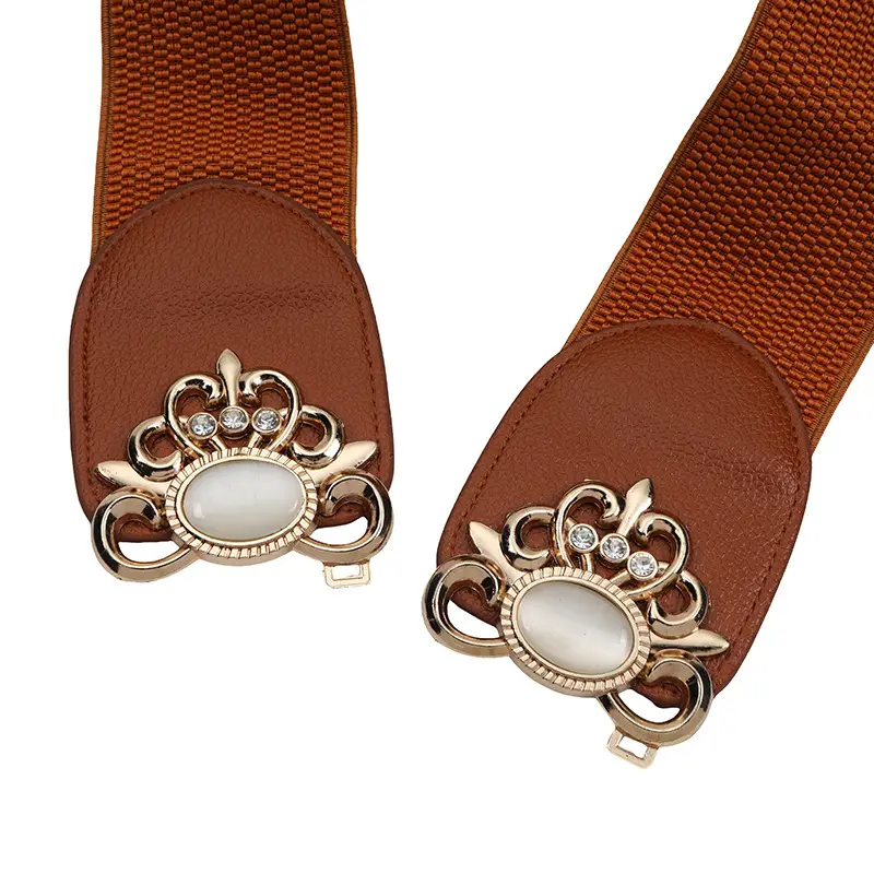 Red Korean-style Wide Belt with Seal & Cat Eye Stone - Image 10
