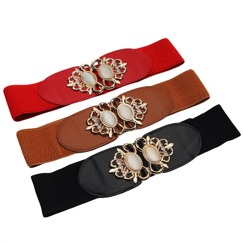 Red Korean-style Wide Belt with Seal & Cat Eye Stone — feature 39